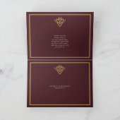Old Money Burgundy Wedding Folded  Dankeskarte (Innenseite)