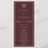 Old Money Burgundy Wedding Program Programm (Vorderseite)