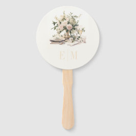 Old Money Champagne und Blush Wedding Programm Fächer