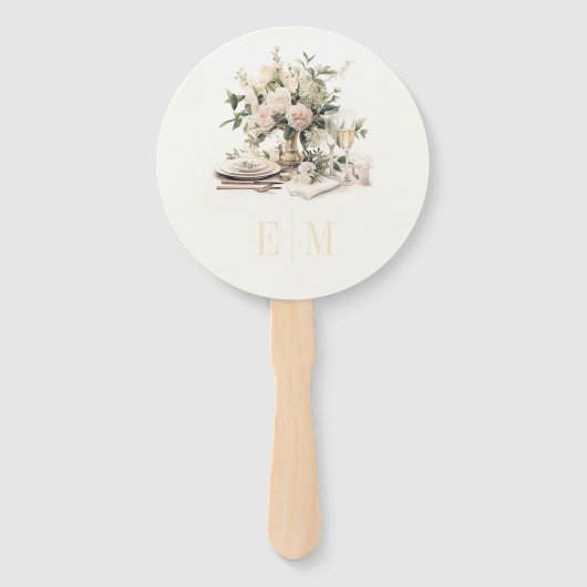 Old Money Champagne und Blush Wedding Programm Fächer (Vorderseite)