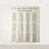 Old Money Chic Fabric Wedding Seating Chart Sign Wandteppich (Vorderseite)