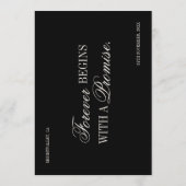 Old Money Classic Luxury Black Cream Wedding Einladung (Rückseite)