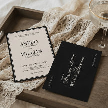 Old Money Classic Luxury Black Cream Wedding