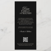Old Money Classic Luxury Black Cream Wedding Menükarte (Rückseite)