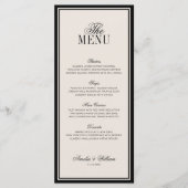Old Money Classic Luxury Black Cream Wedding Menükarte (Vorderseite)