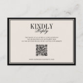 Old Money Classic Luxury Black Cream Wedding RSVP Karte (Vorderseite)