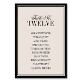 Old Money Classic Luxury Black Cream Wedding Tischnummer (Vorderseite)