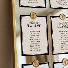 Old Money Classic Luxury Black Cream Wedding Tischnummer