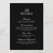 Old Money Classy Timeless Black Cream Wedding Einladung (Rückseite)
