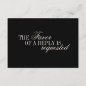 Old Money Classy Timeless Black Cream Wedding RSVP Karte (Rückseite)