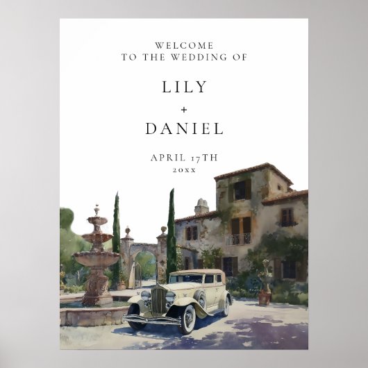 Old Money Country Estate Wedding Welcome Sign Poster (Vorne)