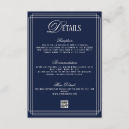 Old Money Dark Blue Wedding Details  Begleitkarte