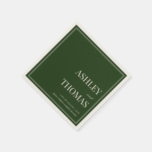 Old Money Dark Green Wedding Serviette (Ecke)