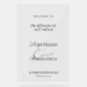 Old Money Elegant Calligraphy Wedding Welcome Acrylschild (Vorderseite)