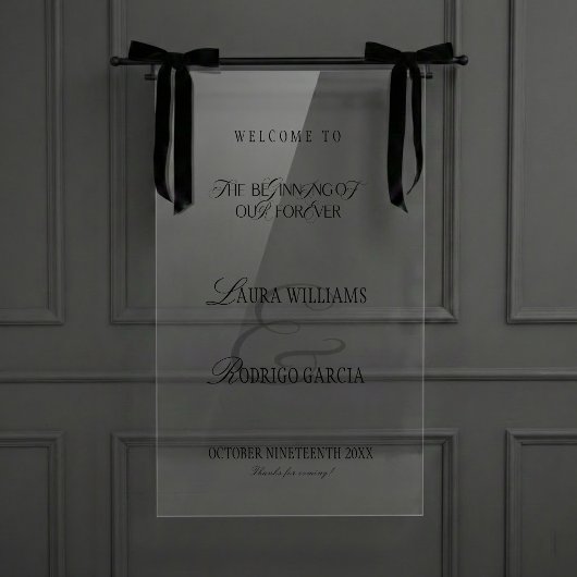 Old Money Elegant Calligraphy Wedding Welcome Acrylschild