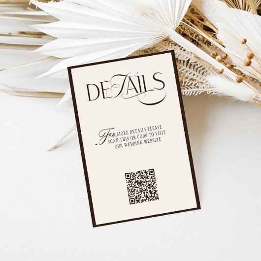 Old Money Espresso Brown Wedding Details Begleitkarte
