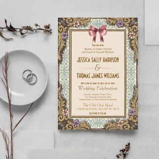 Old Money Fairytale Storybook Wedding Einladung