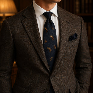 Old Money Fly Fishing Forelle Herringbone Navy Krawatte