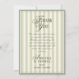 Old Money Green Ivory Wedding Dankeskarte