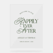 Old Money Green Script Acrylic Welcome Sign Acrylschild (Vorderseite)