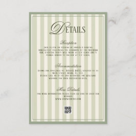 Old Money Ivory Green Wedding Details  Begleitkarte