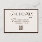 Old Money Mocca Beige Wedding Details Begleitkarte (Vorderseite)