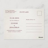 Old Money Modern Burgundy Luxury Save the date Postkarte (Rückseite)