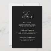 Old Money Modern Formal Black Chic Luxury Wedding Einladung (Rückseite)