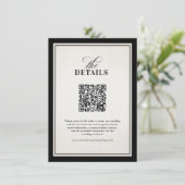 Old Money Modern Formal Black Luxury Chic Wedding Begleitkarte (Stehend Vorderseite)