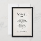 Old Money Modern Formal Black Luxury Chic Wedding Dankeskarte (Vorderseite)