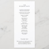 Old Money Modern Formal Black Luxury Chic Wedding Programm (Rückseite)