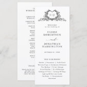 Old Money Modern Formal Black Luxury Chic Wedding Programm (Vorne/Hinten)