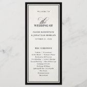 Old Money Modern Formal Black Luxury Chic Wedding Programm (Vorderseite)