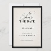 Old Money Modern Formal Black Luxury Chic Wedding Save The Date (Vorderseite)