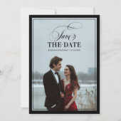 Old Money Modern Formal Black Luxury Chic Wedding Save The Date (Vorderseite)