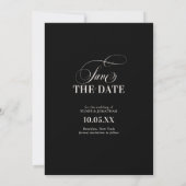 Old Money Modern Formal Black Luxury Chic Wedding Save The Date (Rückseite)