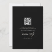 Old Money Modern Formal Black QR Code Chic Wedding Einladung (Rückseite)