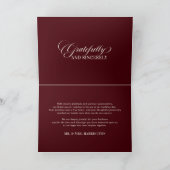 Old Money Modern Formal Burgundy Luxury Wedding Dankeskarte (Innenseite)