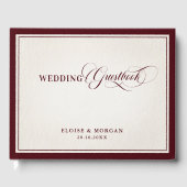 Old Money Modern Formal Burgundy Luxury Wedding Gästebuch (Vorderseite)