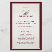 Old Money Modern Formal Burgundy Wedding Program (Vorderseite)