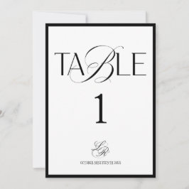 Old Money Monogram Wedding Table Number Einladung