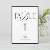 Old Money Monogram Wedding Table Number Einladung (Stehend Vorderseite)