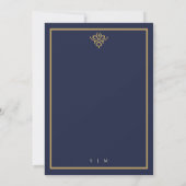 Old Money Navy Blue  Bridal Shower Invitation Einladung (Rückseite)