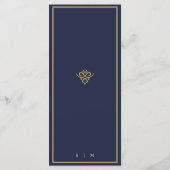 Old Money Navy Blue Wedding Flat Menu Menükarte (Rückseite)