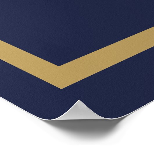 Old Money Navy Blue Wedding Poster (Ecke)