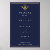 Old Money Navy Blue Wedding Poster (Vorne)