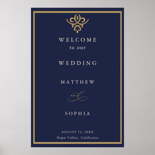 Old Money Navy Blue Wedding  Poster (Vorne)