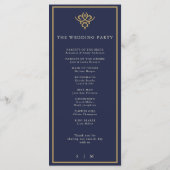 Old Money Navy Blue Wedding Program Programm (Rückseite)