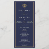 Old Money Navy Blue Wedding Program Programm (Vorderseite)