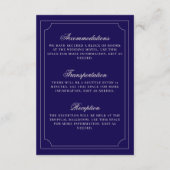 Old Money Navy Ivory Checkered Wedding Details Begleitkarte (Rückseite)